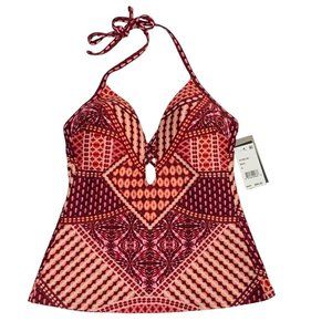 Hidden Paradise Push-Up Tummy-Control Tankini Top‎ Toner Small $89 Kenneth Cole